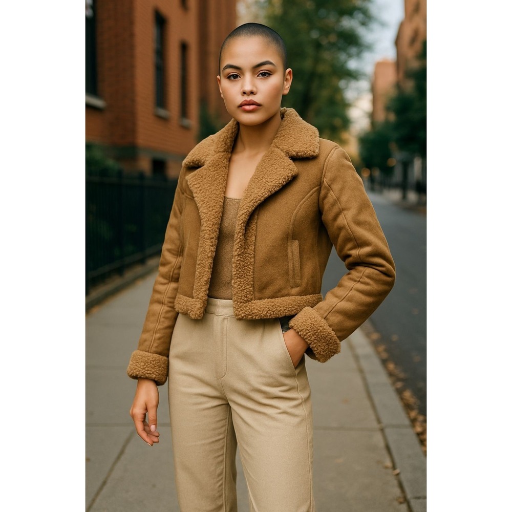Co. Women's Faux Shearling Jacket - Wild Fable Brown XXS